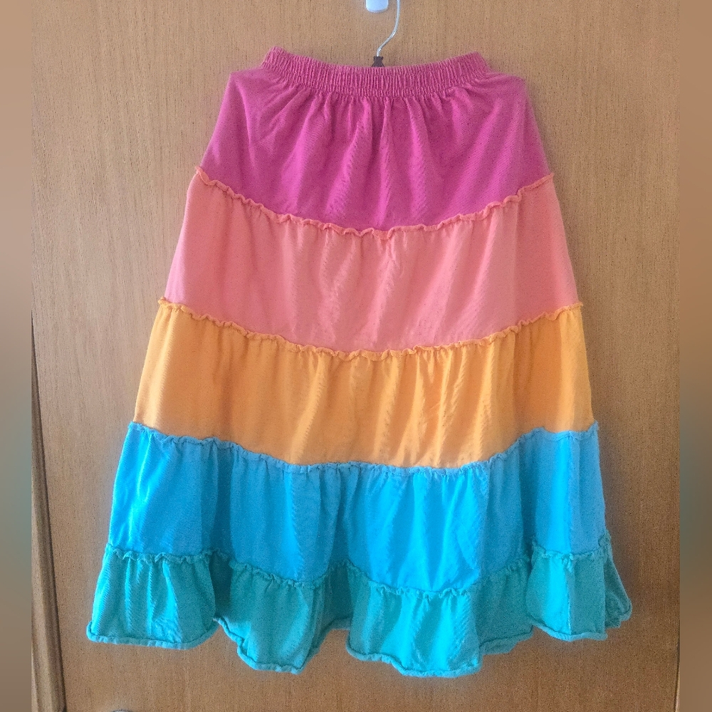 Garnet Hill Kids - Colorful Tiered Girls Skirt - Large